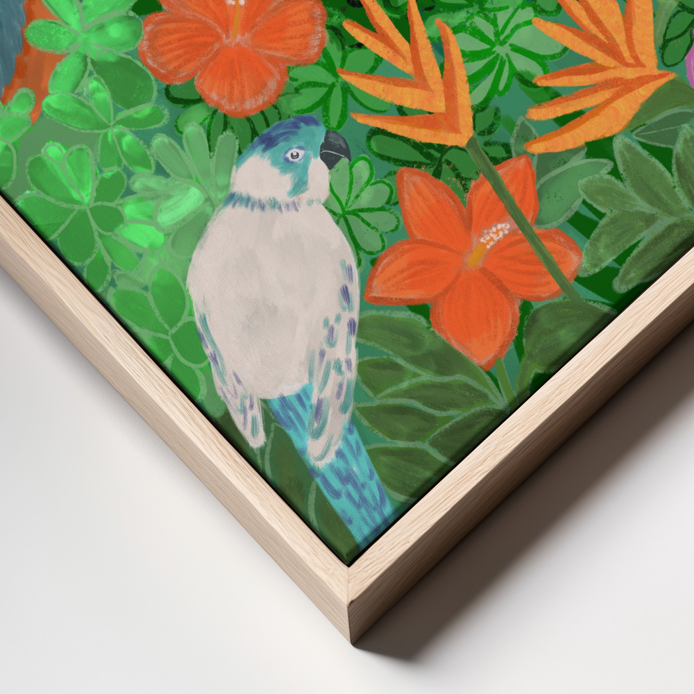 Canvas print - Jungle Harmony frame close up - natural frame