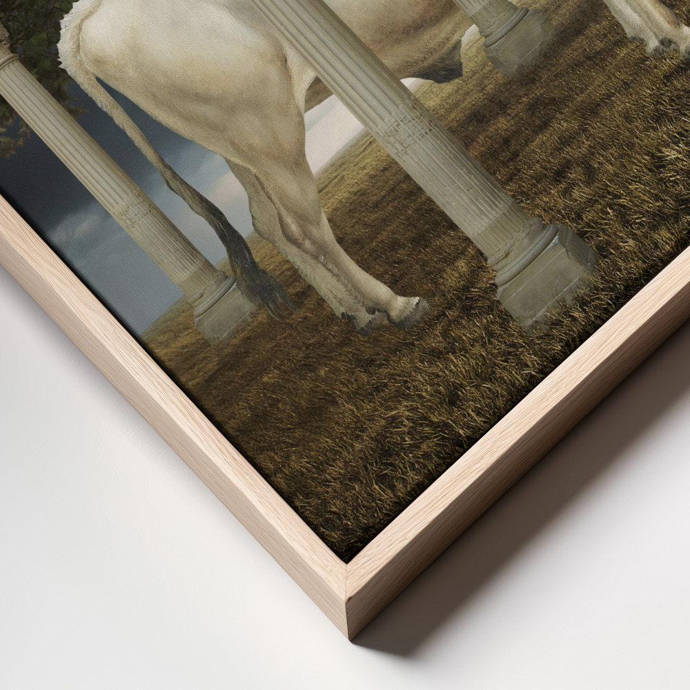 Canvas print - Illusionnisme De La Vache frame close up - natural frame