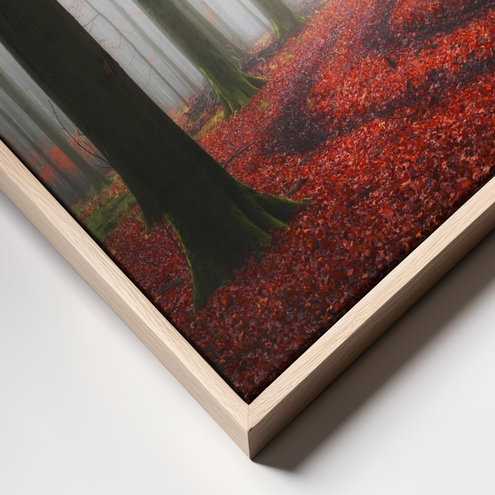 Canvas print - Autumnal Tracks frame close up - natural frame