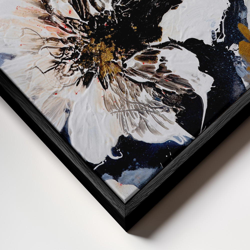 Canvas print - Abstract Bloom frame close up - black frame