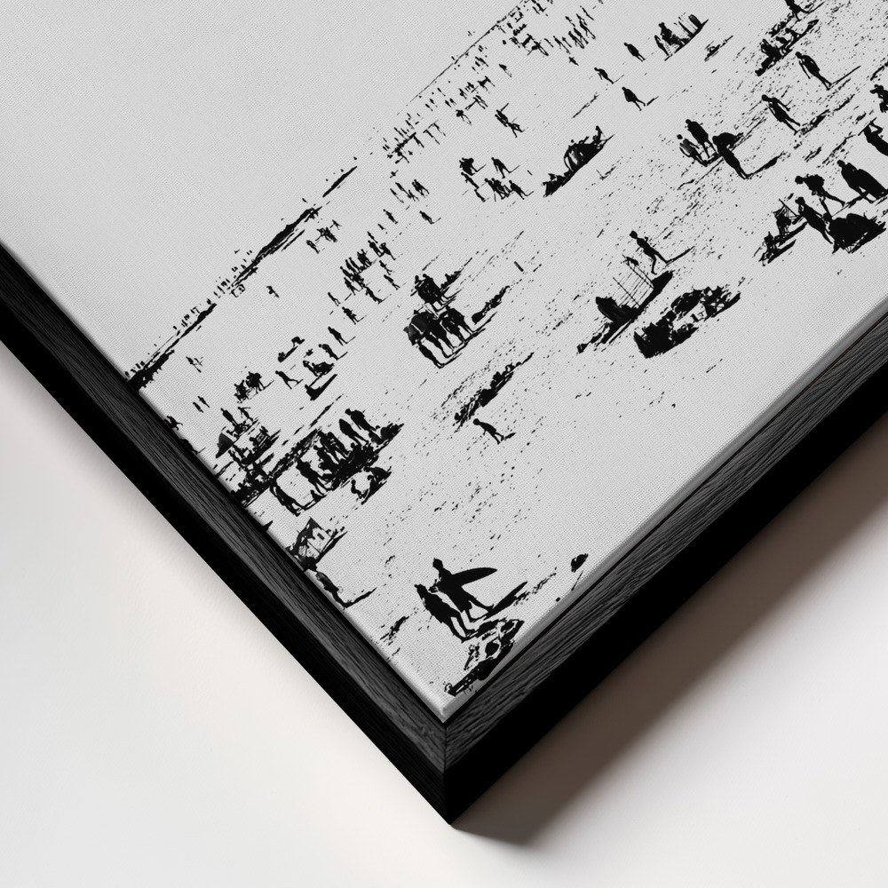 Canvas print - Beach No2 frame close up - black frame