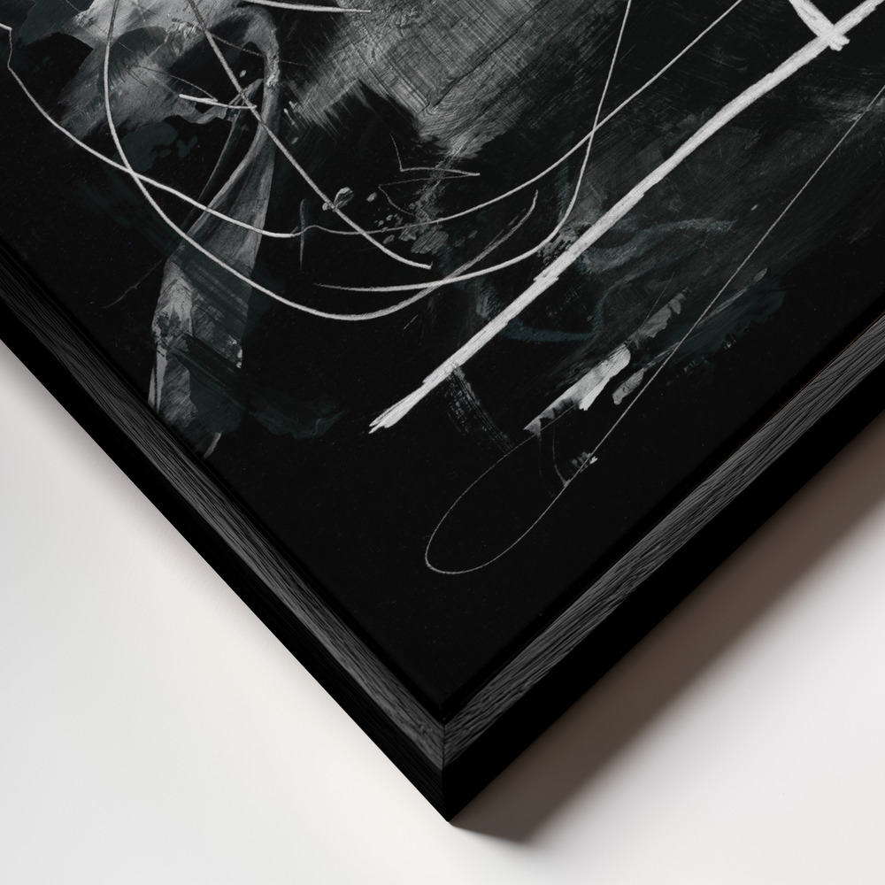 Canvas print - Mono frame close up - black frame