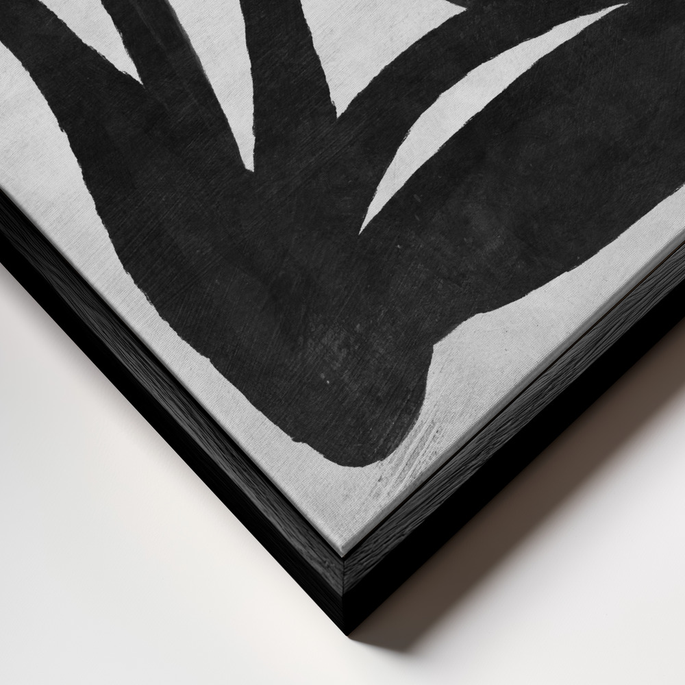 Lærred - Abstract Melody No2 ramme nærbillede - sort ramme