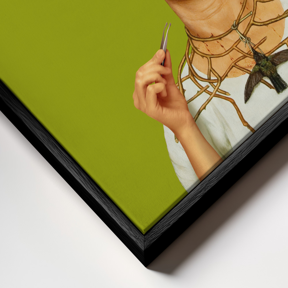 Leinwandbild - Don't Overdo rahmen Nahaufnahme - schwarzer Rahmen