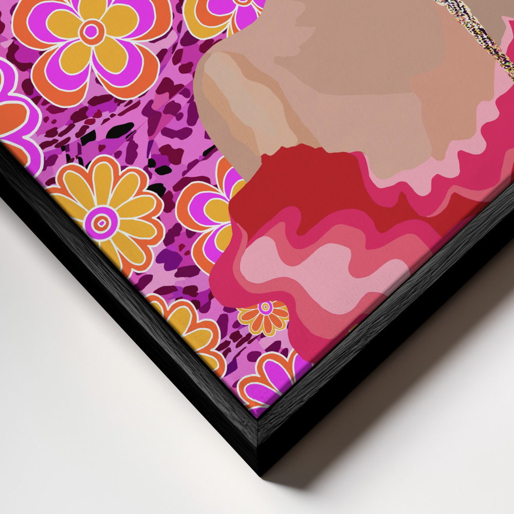 Canvas print - Frida the Queen frame close up - black frame