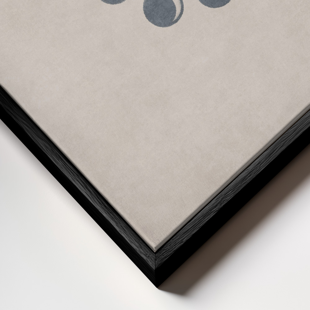 Canvas print - Lunar Phases Glow frame close up - black frame