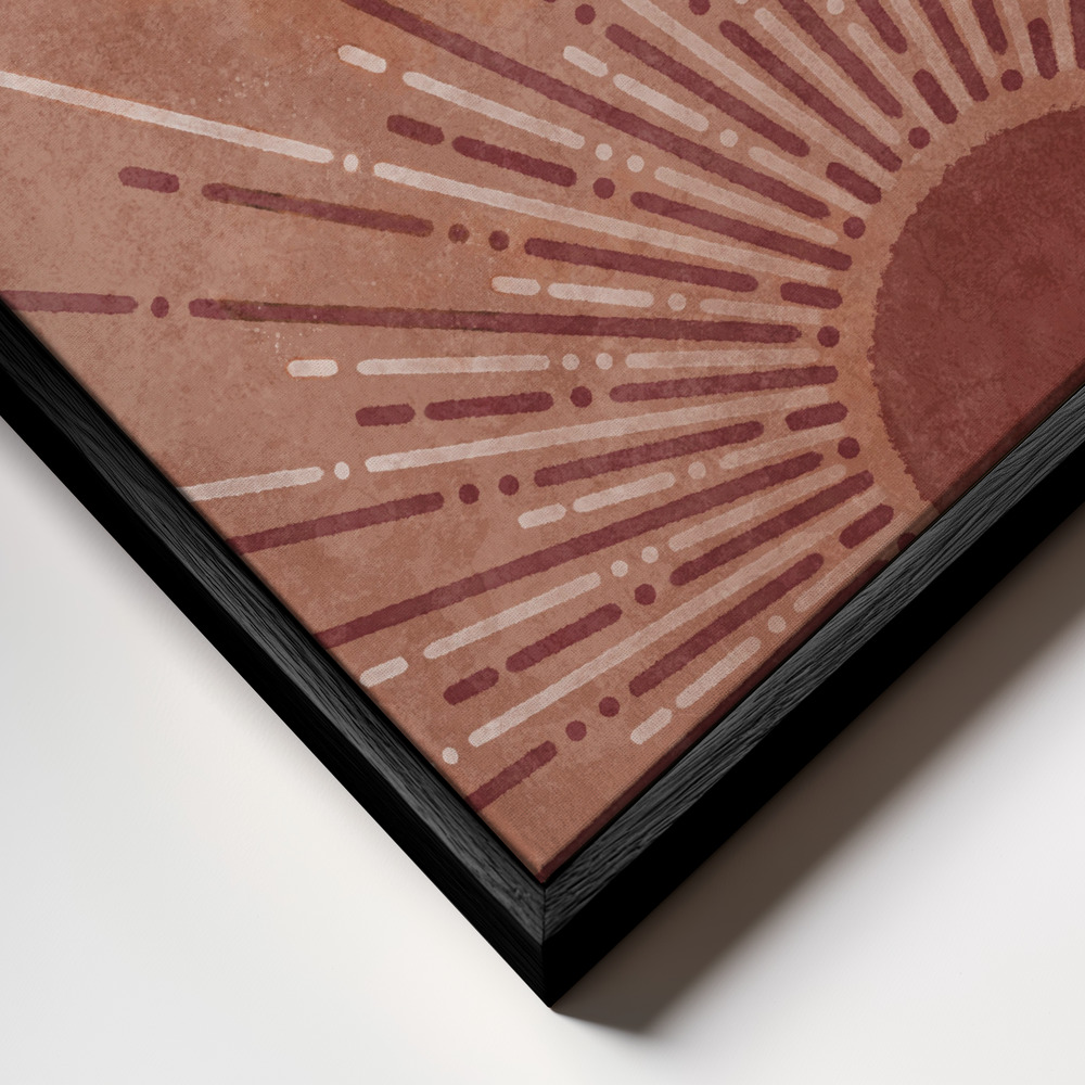 Canvas print - Radiant Dawn Burst frame close up - black frame