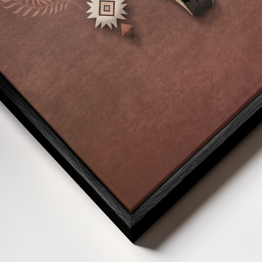 Canvas print - Desert Spirit Skull frame close up - black frame