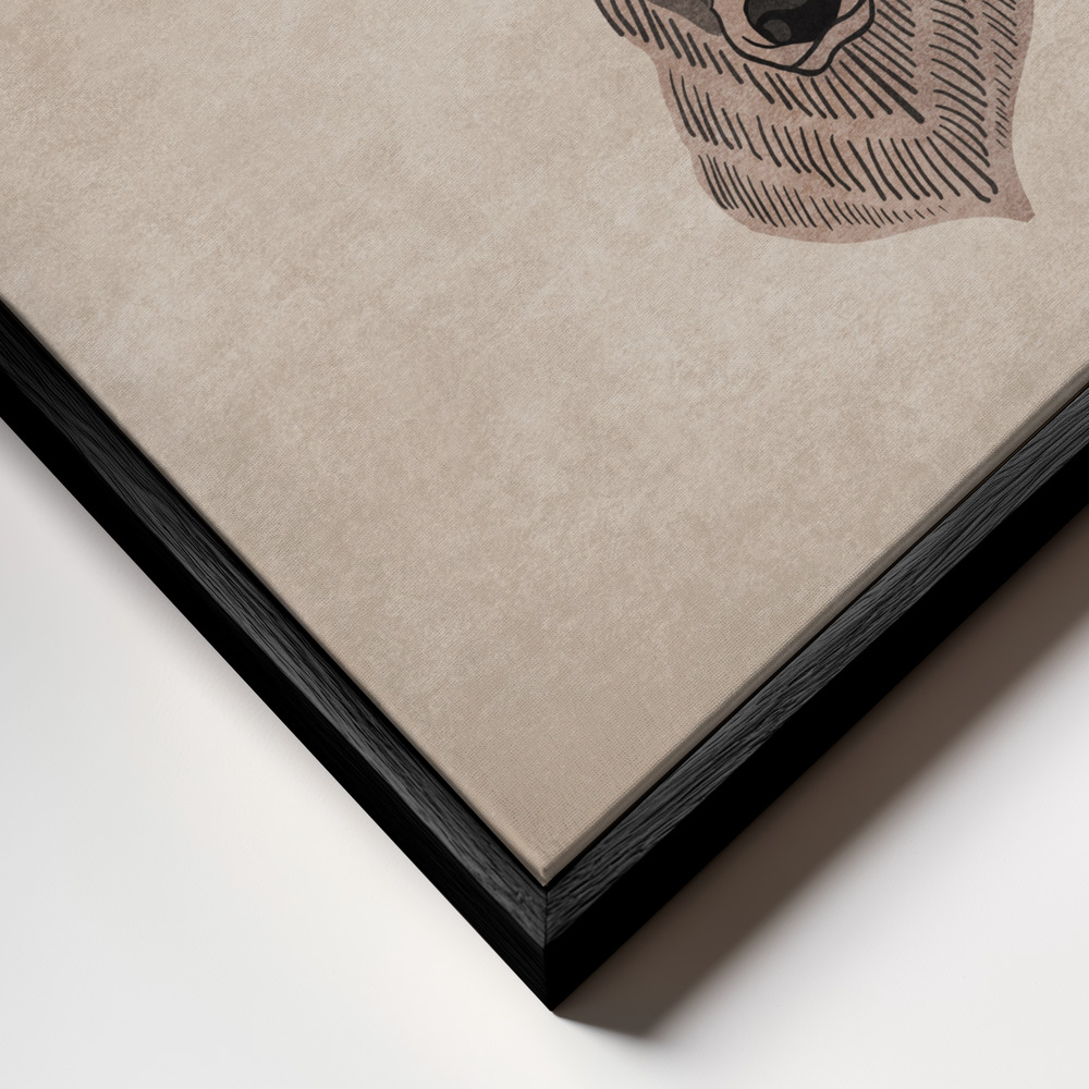 Canvas print - Majestic Stag Profile frame close up - black frame