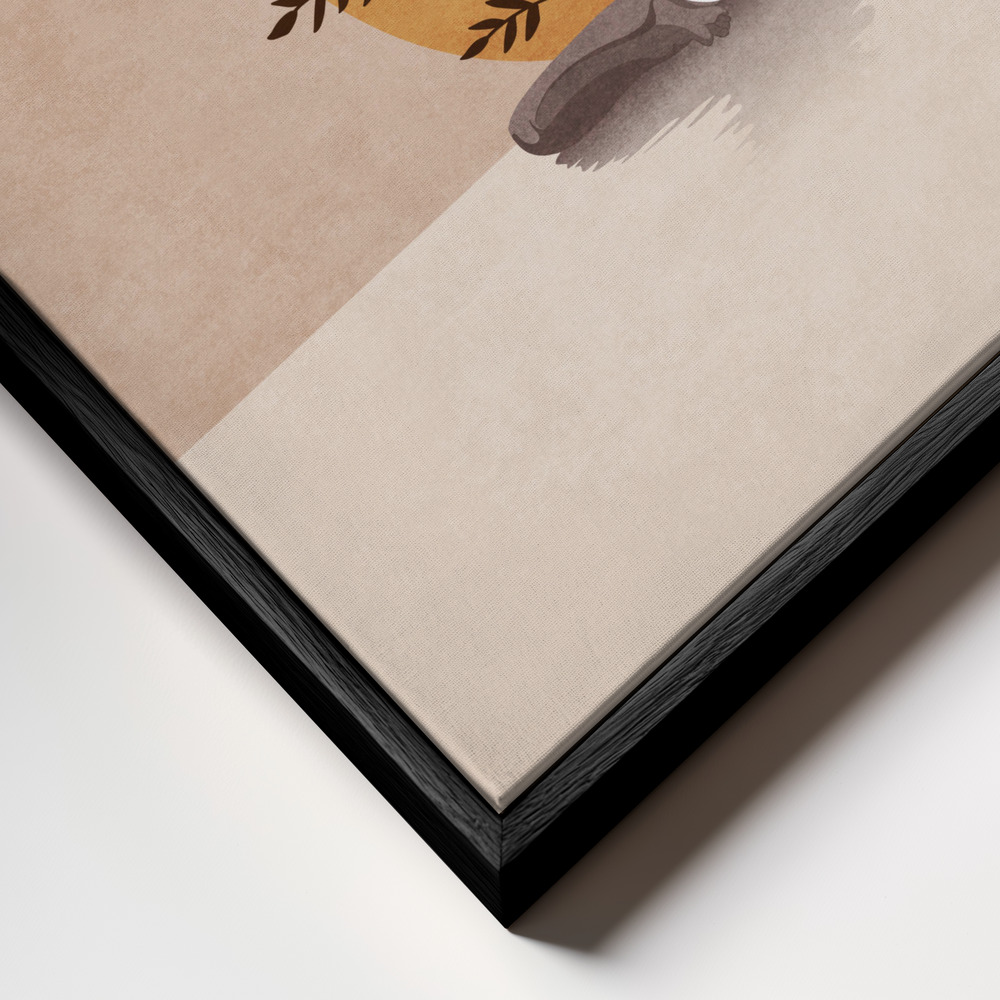 Canvas print - Yoga Serenity frame close up - black frame