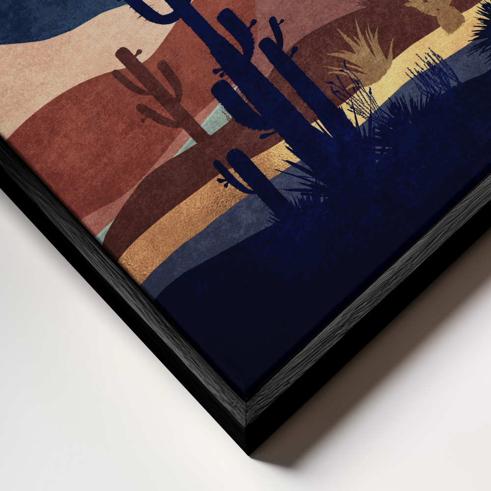 Canvas print - Desert Nightscape frame close up - black frame