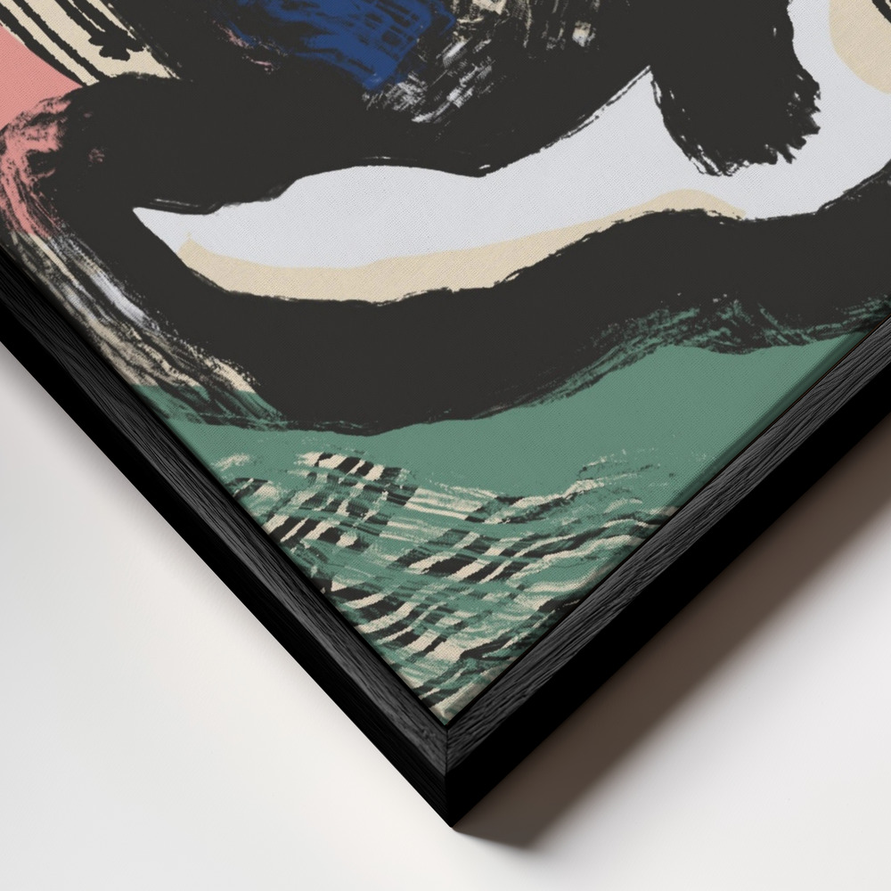 Canvas print - Sitting Nude Bold Abstract frame close up - black frame