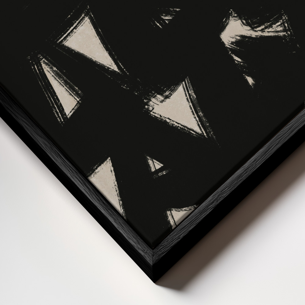 Canvas print - Bold Brush Shapes frame close up - black frame