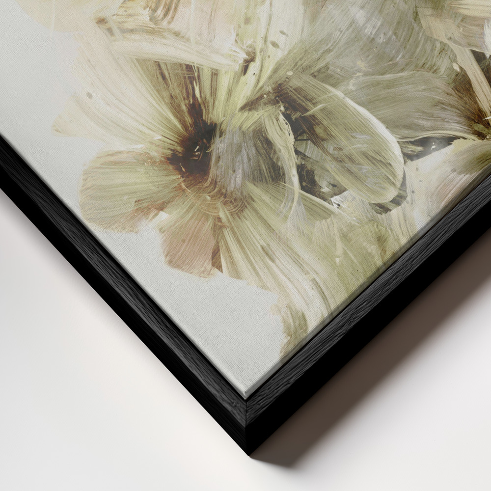 Canvas print - Hill Flowers frame close up - black frame