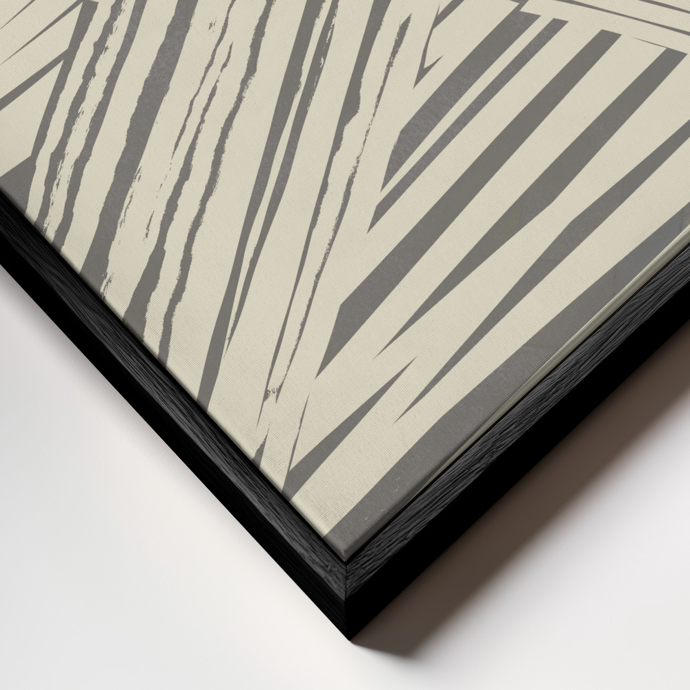 Canvas print - Grey diagonal stripe pattern frame close up - black frame