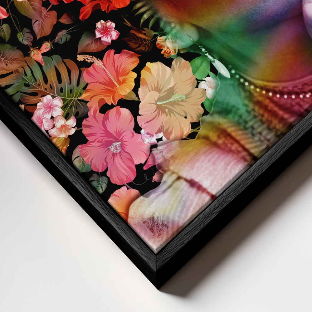 Lienzo - Frida Vii primer plano del marco - marco negro