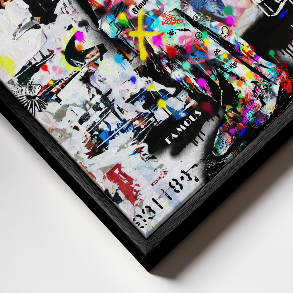 Leinwandbild - V Milo 8 rahmen Nahaufnahme - schwarzer Rahmen