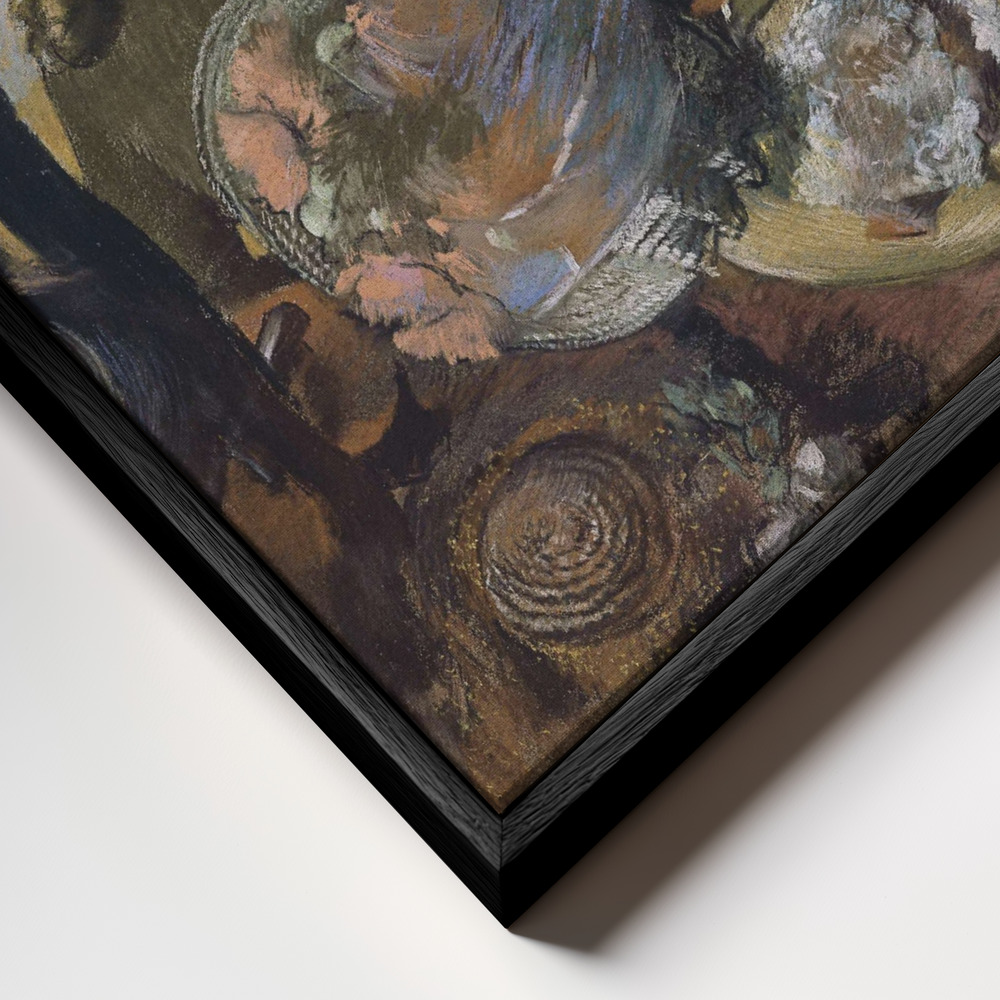 Canvas print - At the Milliner's frame close up - black frame