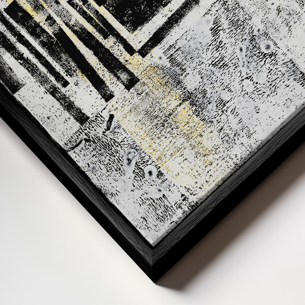 Canvas print - Monochrome Melody frame close up - black frame