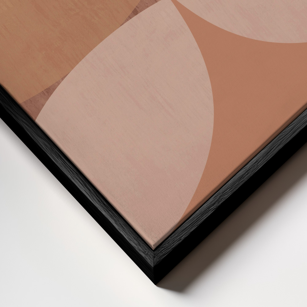 Canvas print - Modern Mocha Abstract Shapes 4 frame close up - black frame