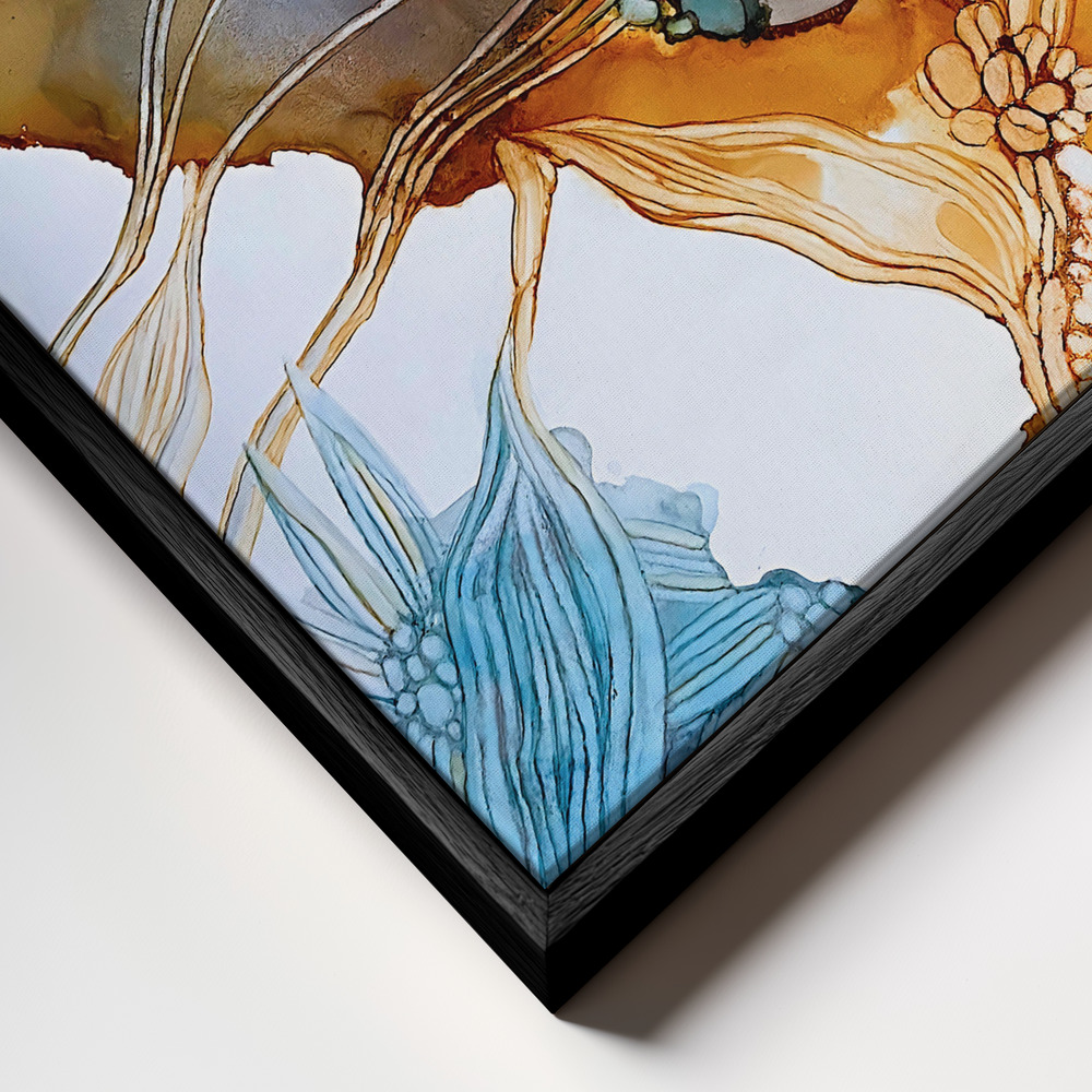 Canvas print - Organic Flow and Natural Beauty frame close up - black frame