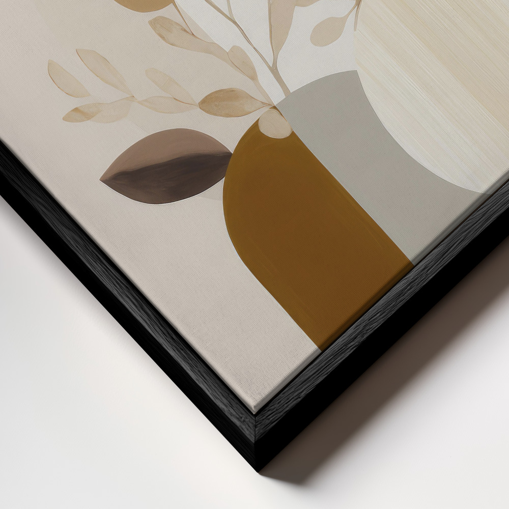 Canvas print - Beauty In Beige Fauna frame close up - black frame