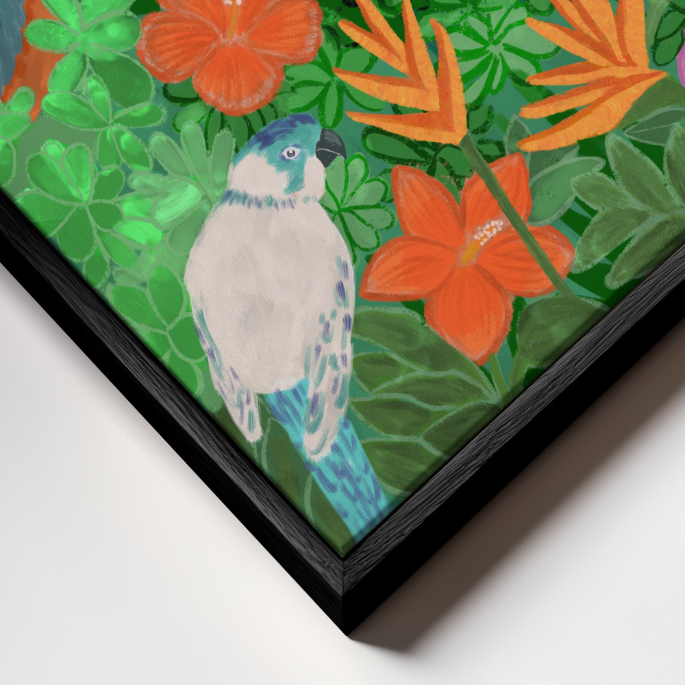 Canvas print - Jungle Harmony frame close up - black frame