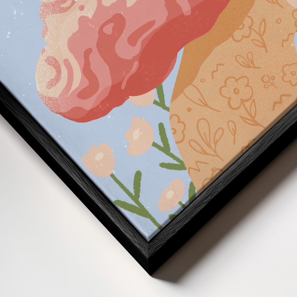 Canvas print - Head On Cloud frame close up - black frame