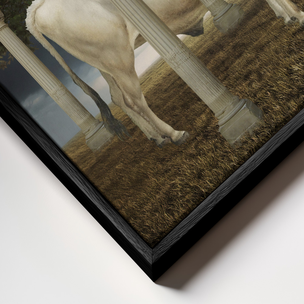 Canvas print - Illusionnisme De La Vache frame close up - black frame
