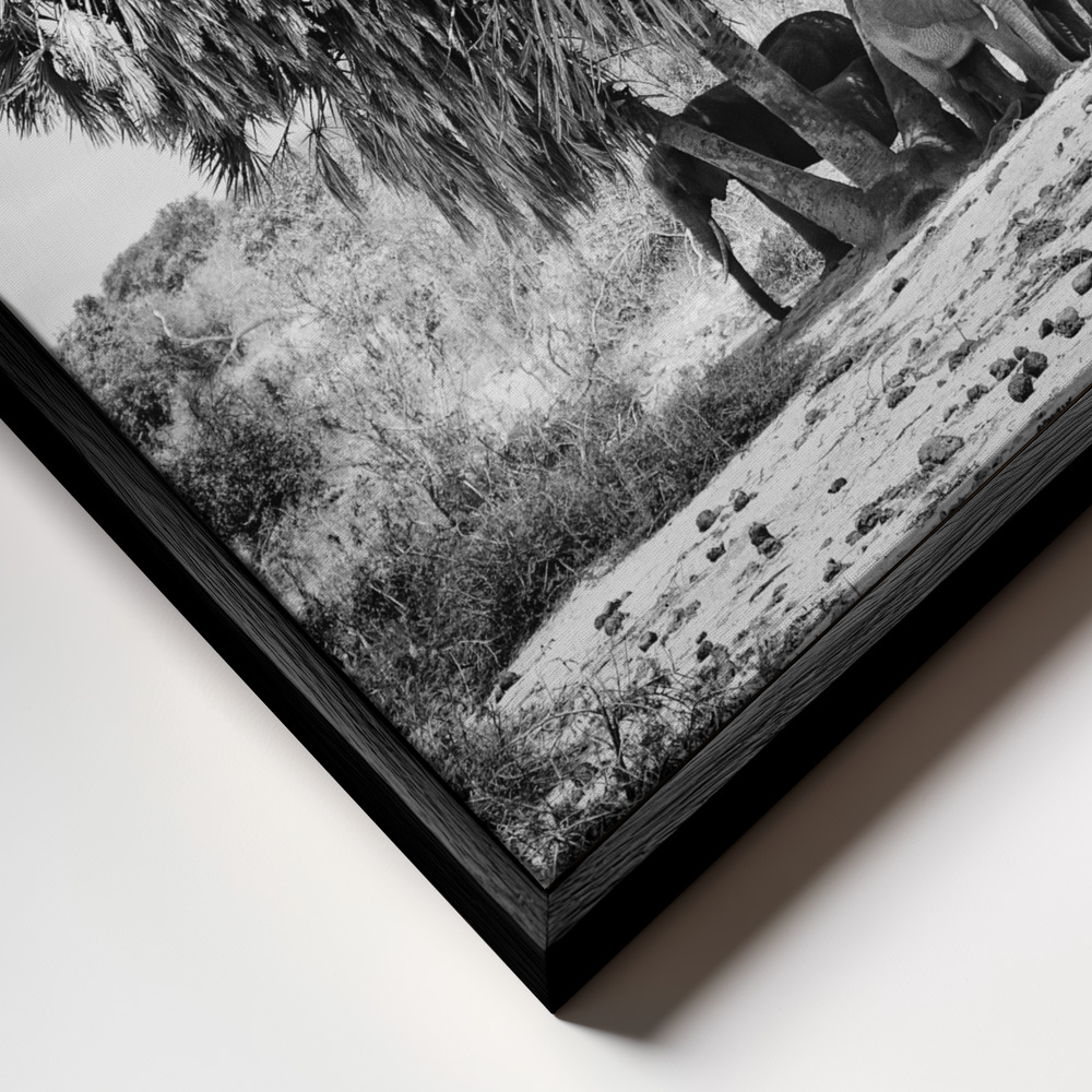 Lienzo - Noon meeting primer plano del marco - marco negro