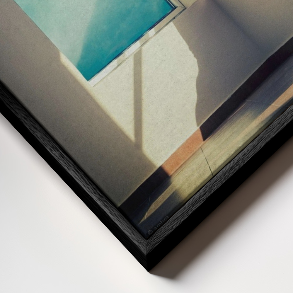 Canvas schilderi - Room with a view frame close-up - zwart frame