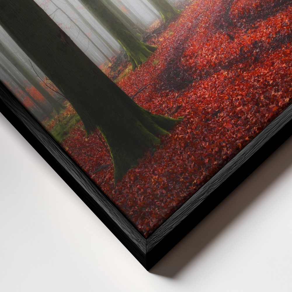 Canvas print - Autumnal Tracks frame close up - black frame