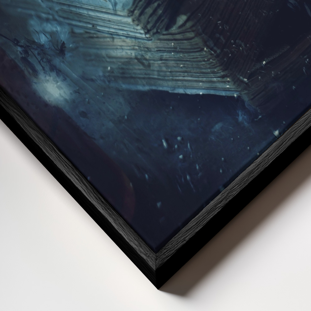 Lienzo - Moonlight shadows primer plano del marco - marco negro