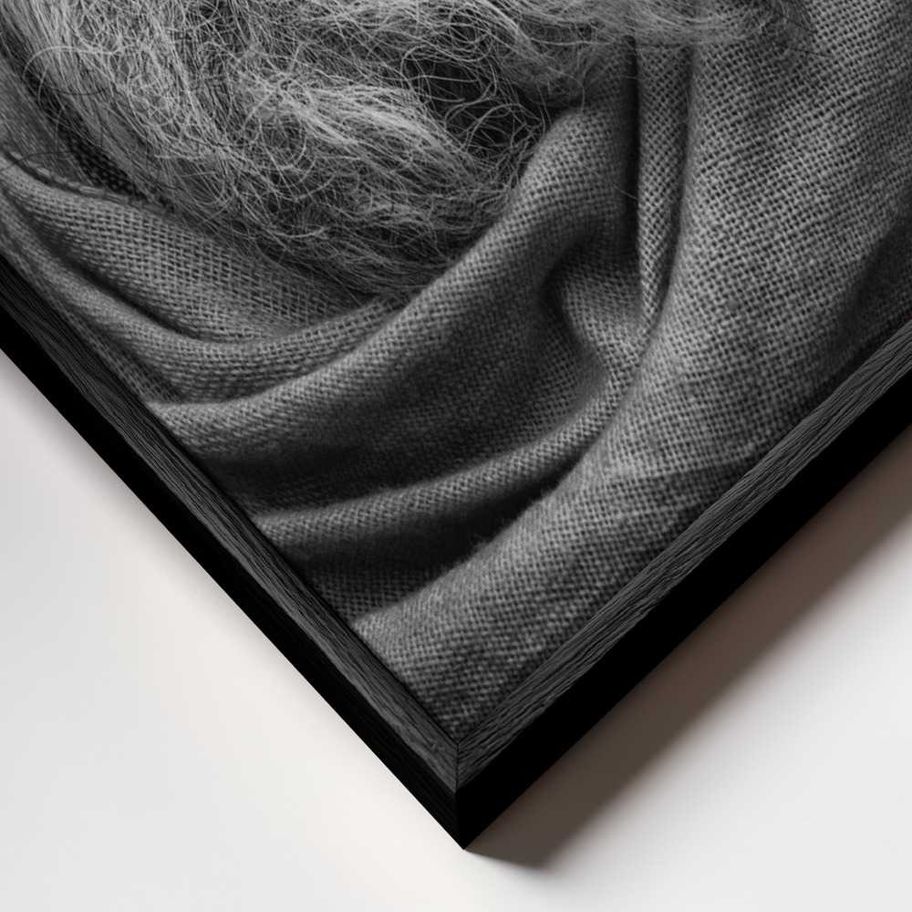 Canvas print - Indian dark face frame close up - black frame