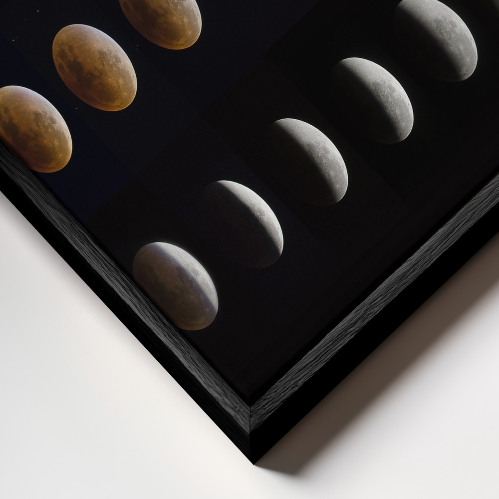 Canvas taulu - Lunar Eclipse kehys lähikuvassa - musta kehys