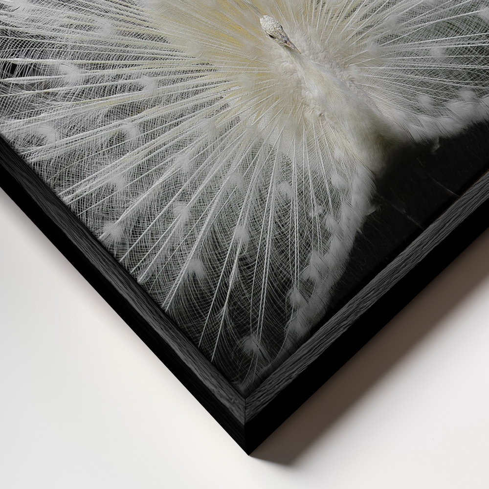 Toile - Black and white, cadre en gros plan - cadre noir