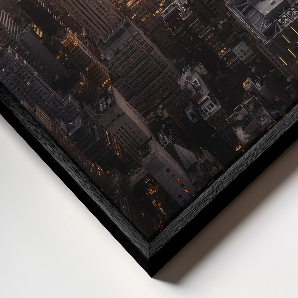 Toile - Manhattan's light cadre en gros plan - cadre noir