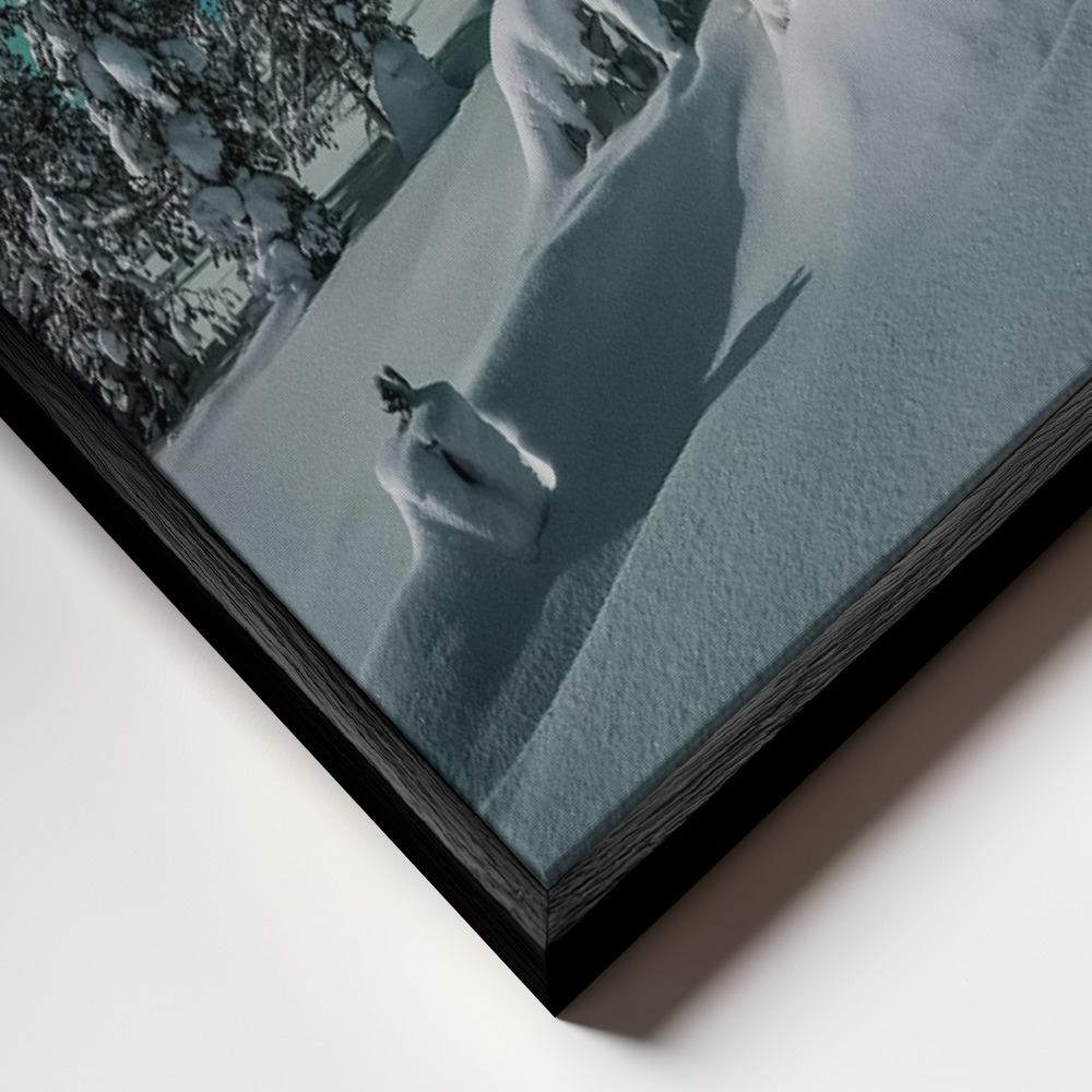 Canvas taulu -  polar night kehys lähikuvassa - musta kehys