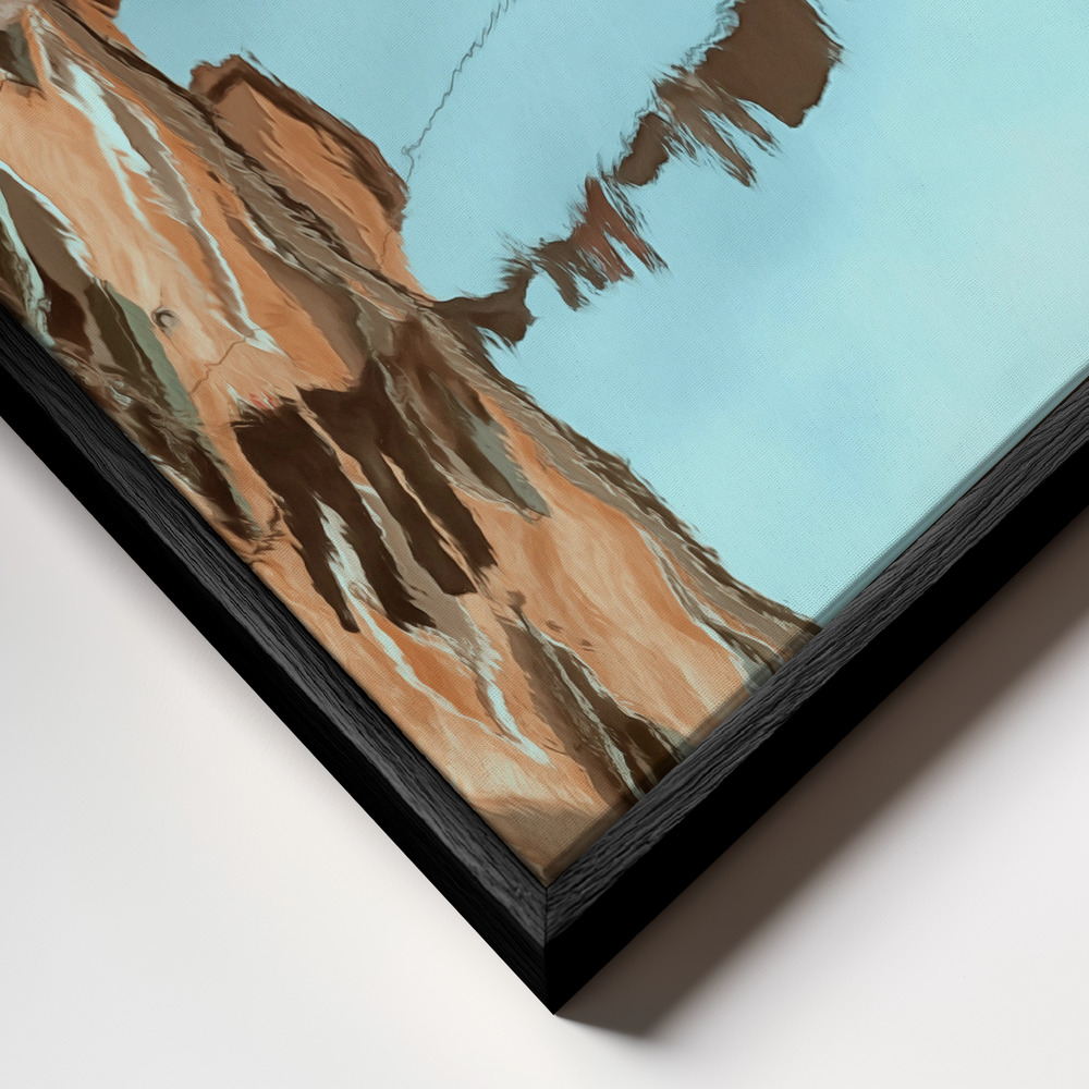 Canvas schilderi - City mirror frame close-up - zwart frame