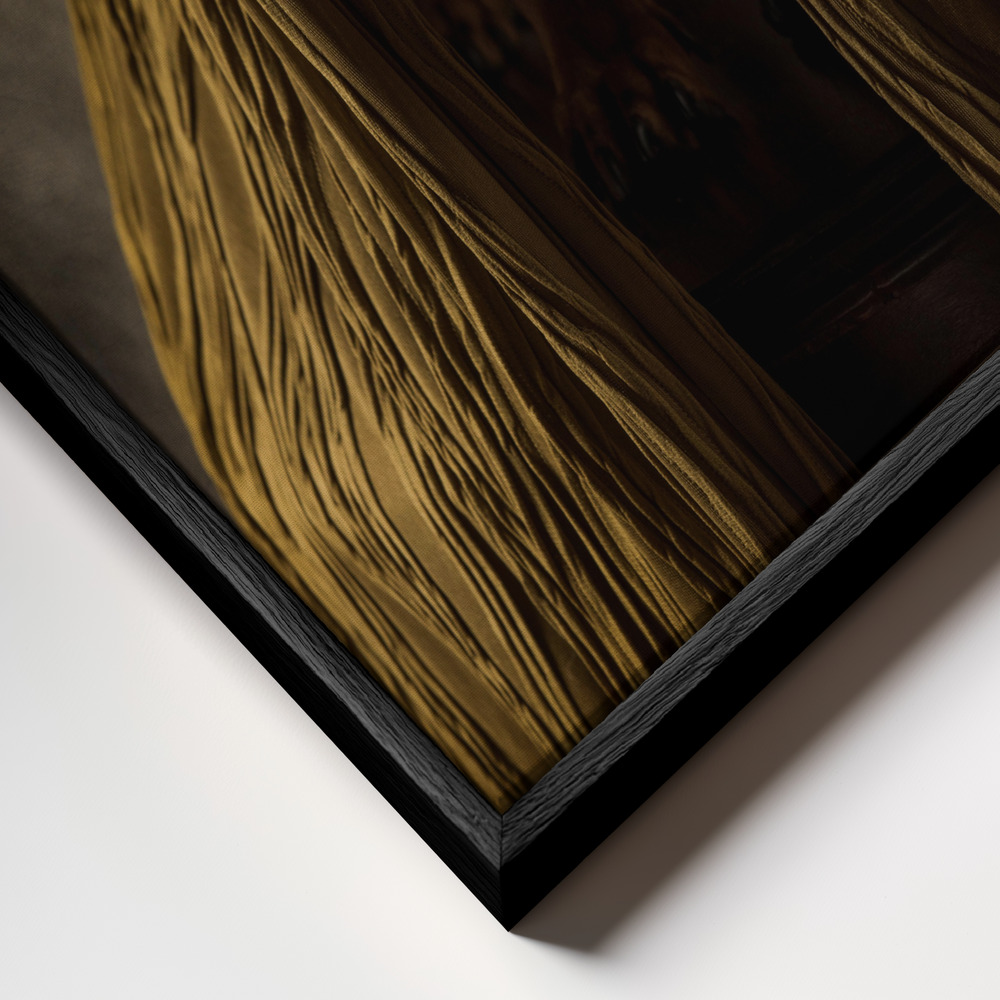 Canvas schilderi - Golden Eyes frame close-up - zwart frame