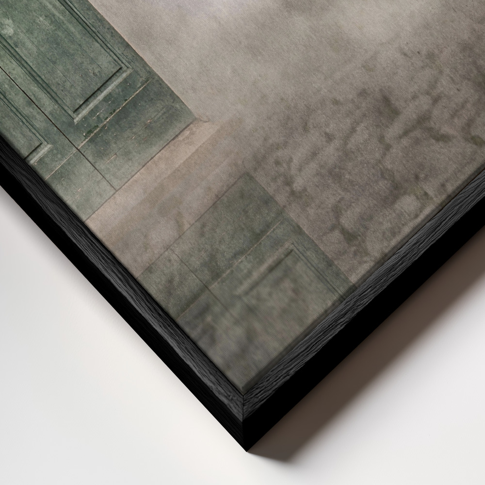 Canvas schilderi - Secret Door frame close-up - zwart frame
