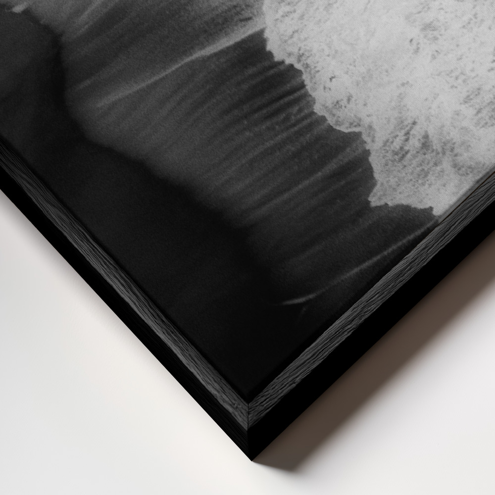 Canvas print - TRYING TO SURF frame close up - black frame