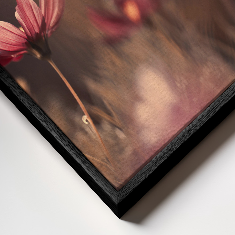 Canvas schilderi - Flowers of innocence frame close-up - zwart frame