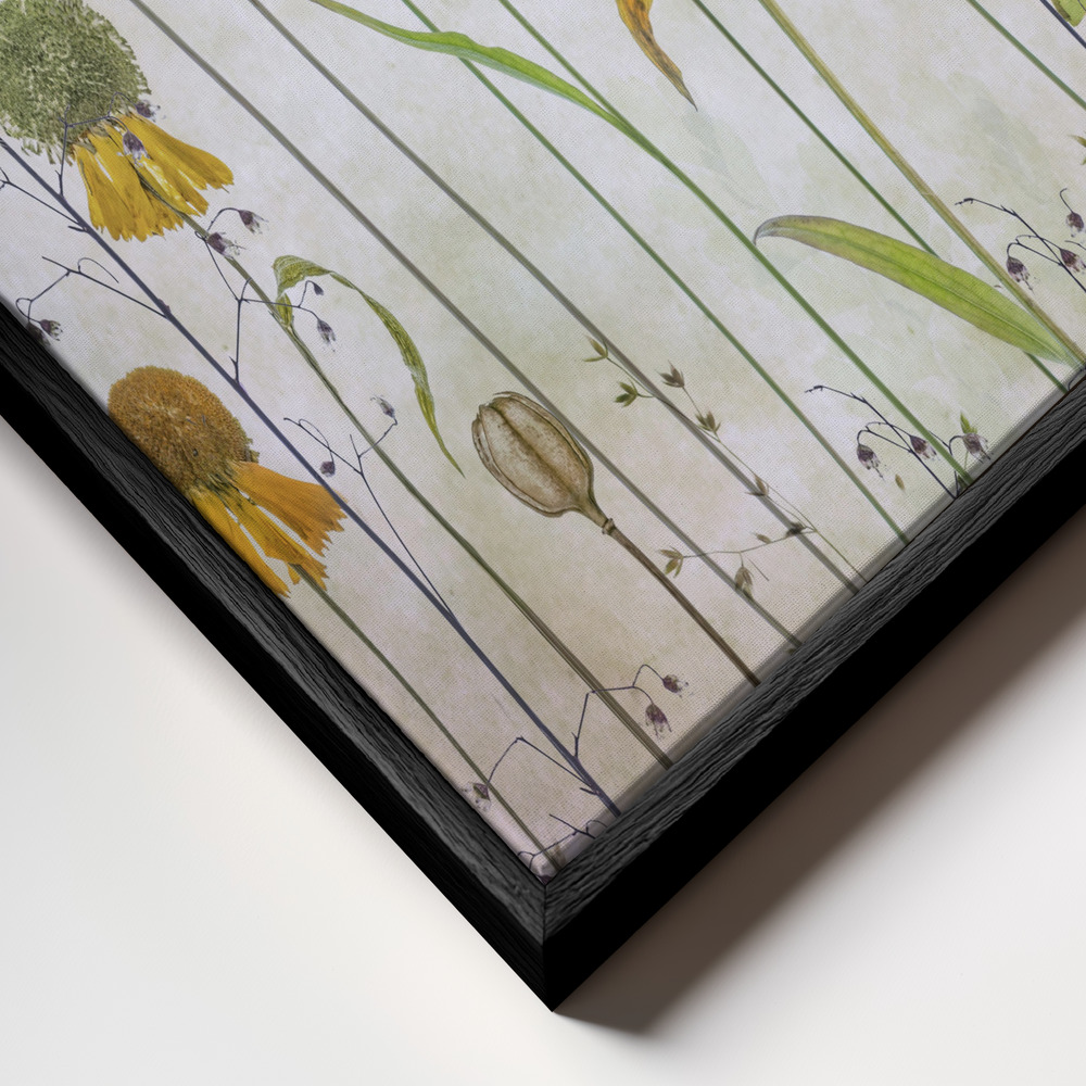 Toile - Helenium cadre en gros plan - cadre noir