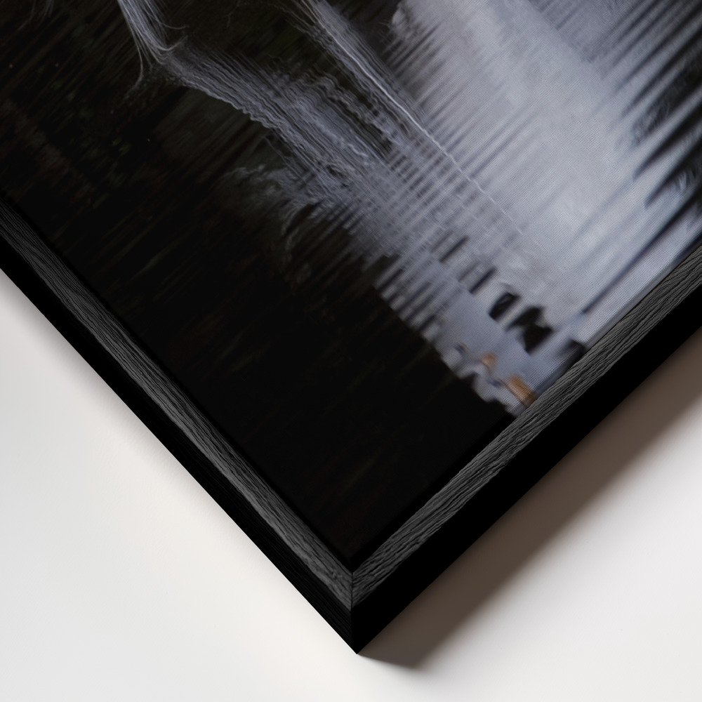 Stampe su tela - Watching primo piano della cornice - cornice nera
