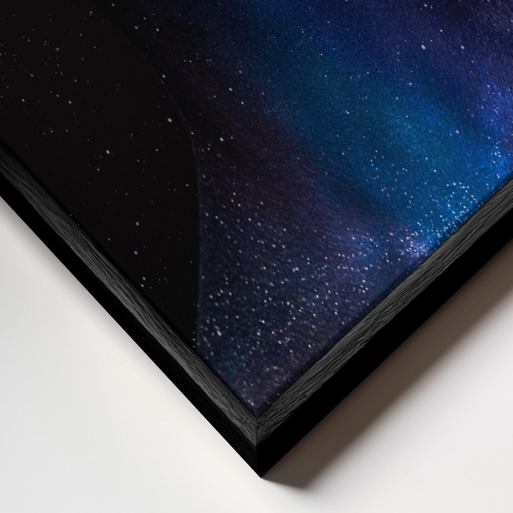 Toile - Galaxy cadre en gros plan - cadre noir