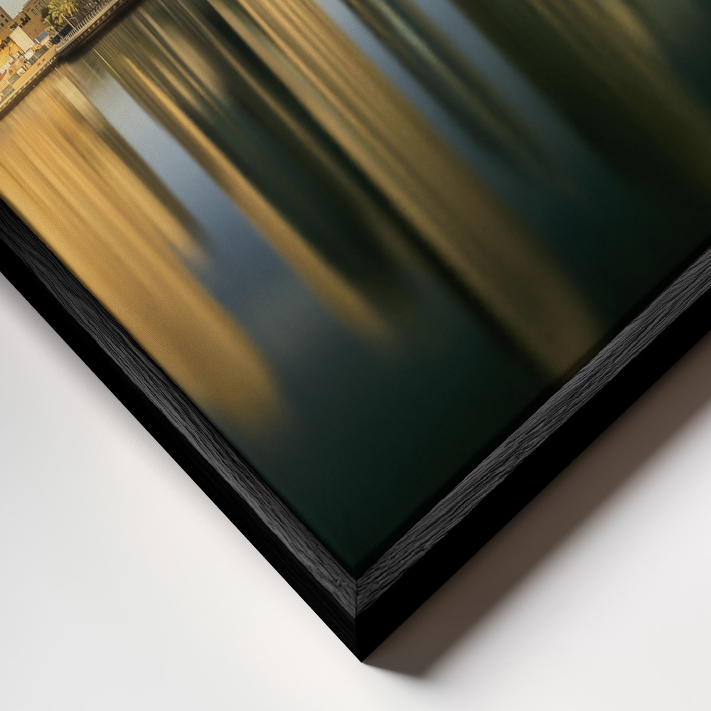 Canvas print - Panoramic Dubai Marina frame close up - black frame