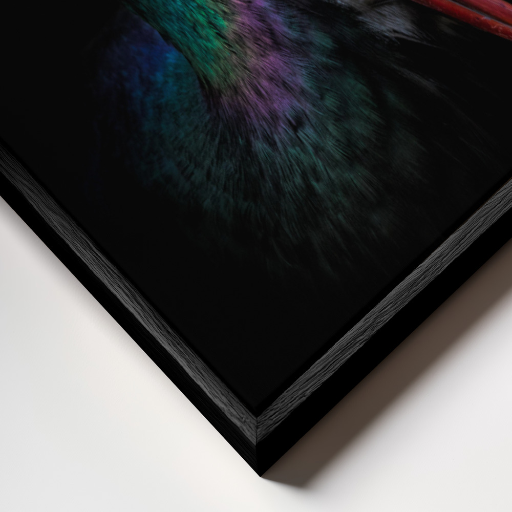 Canvas schilderi - The Black Stork frame close-up - zwart frame
