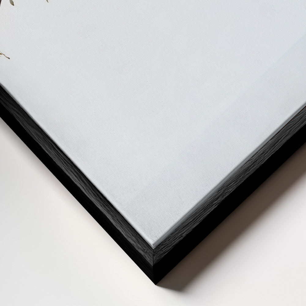 Canvas print - Vase And Branch frame close up - black frame