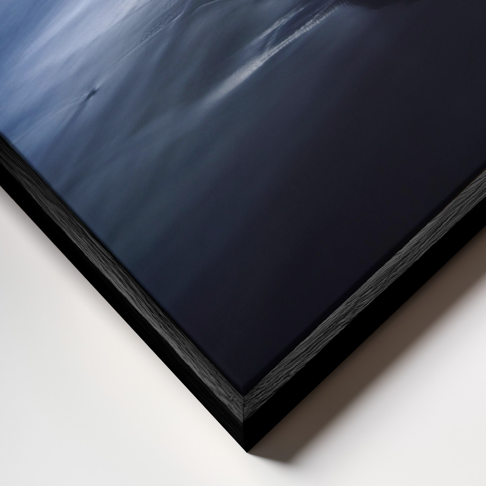 Canvas print - Blue velvet frame close up - black frame